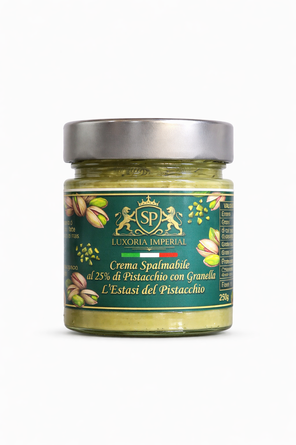 Crema spalmabile al pistacchio crunchy Luxoria Imperial con dolci e colazione